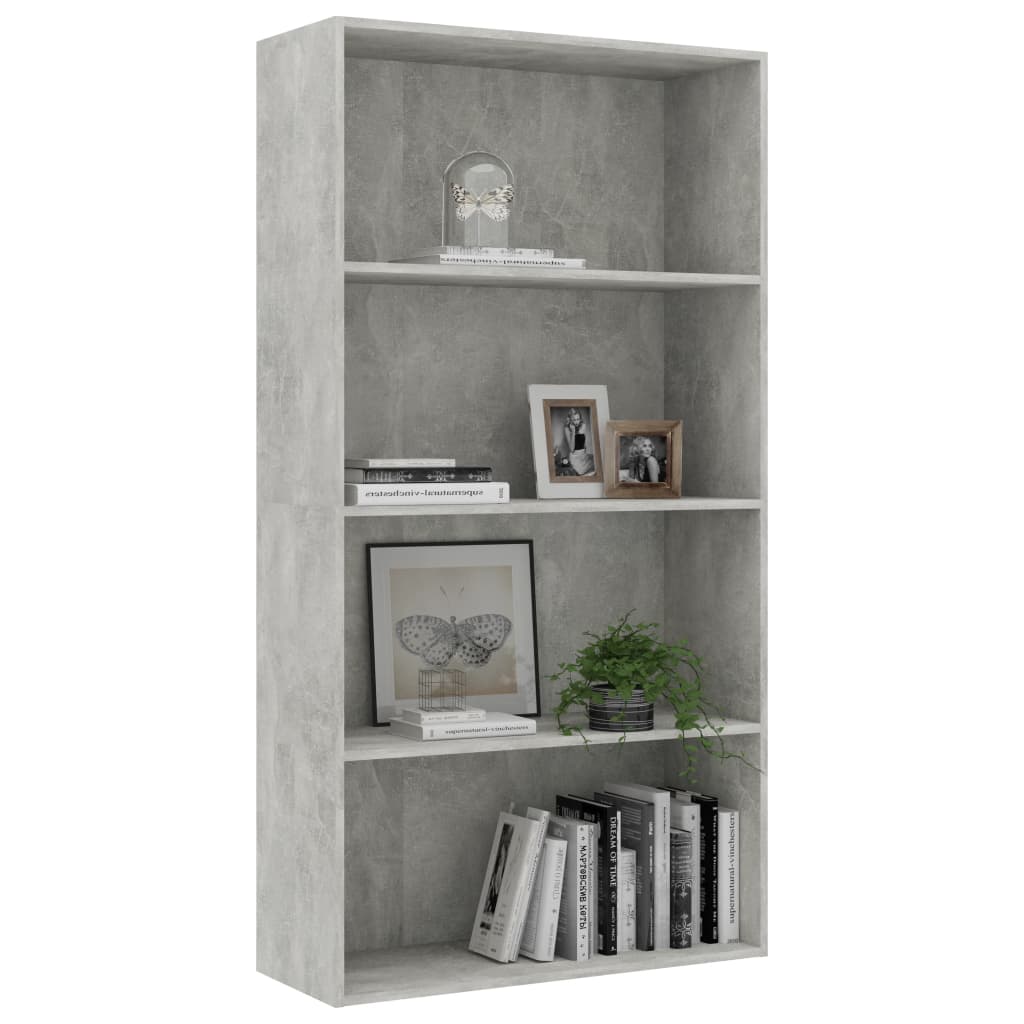 vidaXL 4patrová knihovna betonově šedá 80 x 30 x 151,5 cm dřevotříska