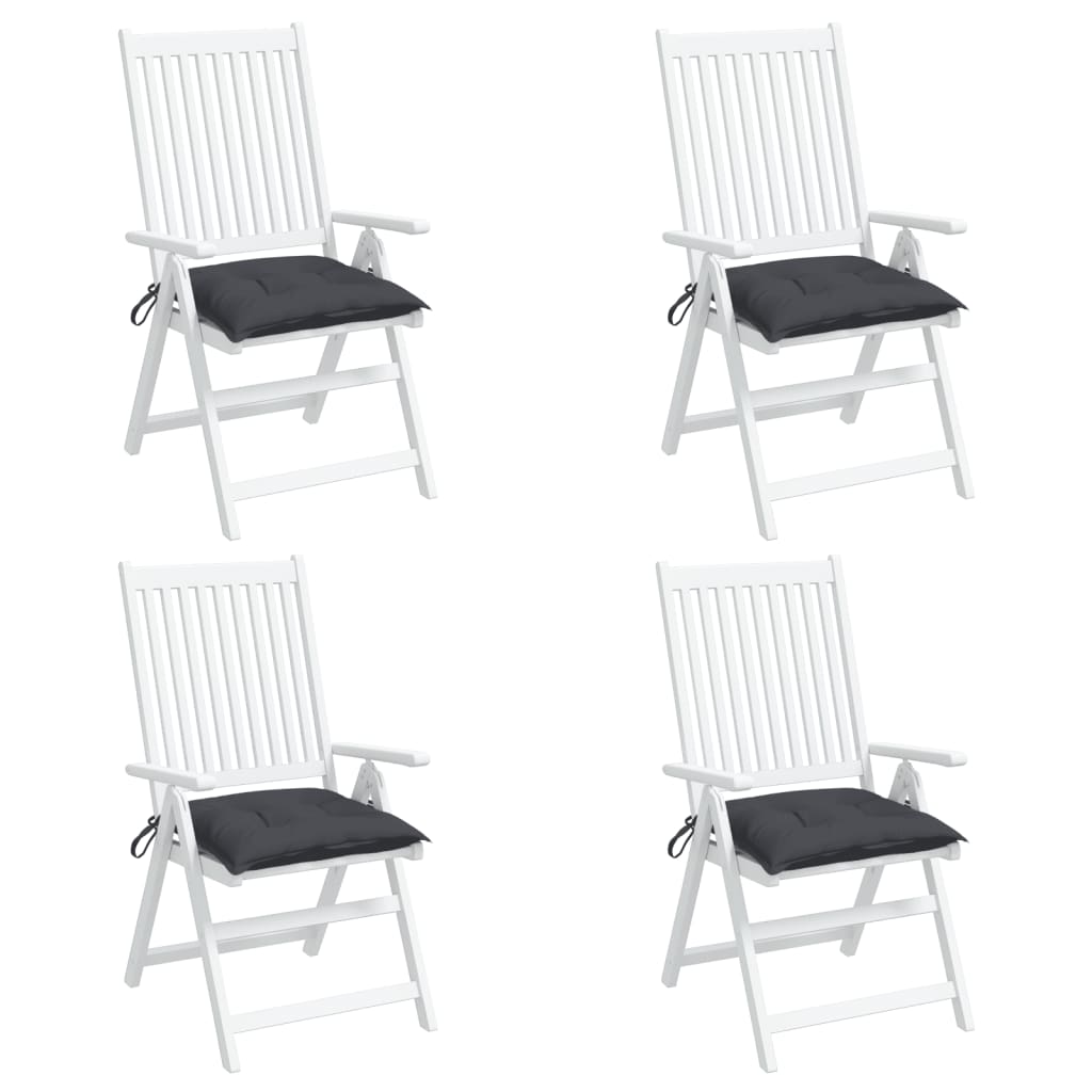 vidaXL Podušky na židli 4 ks antracitové 40 x 40 x 7 cm látka oxford