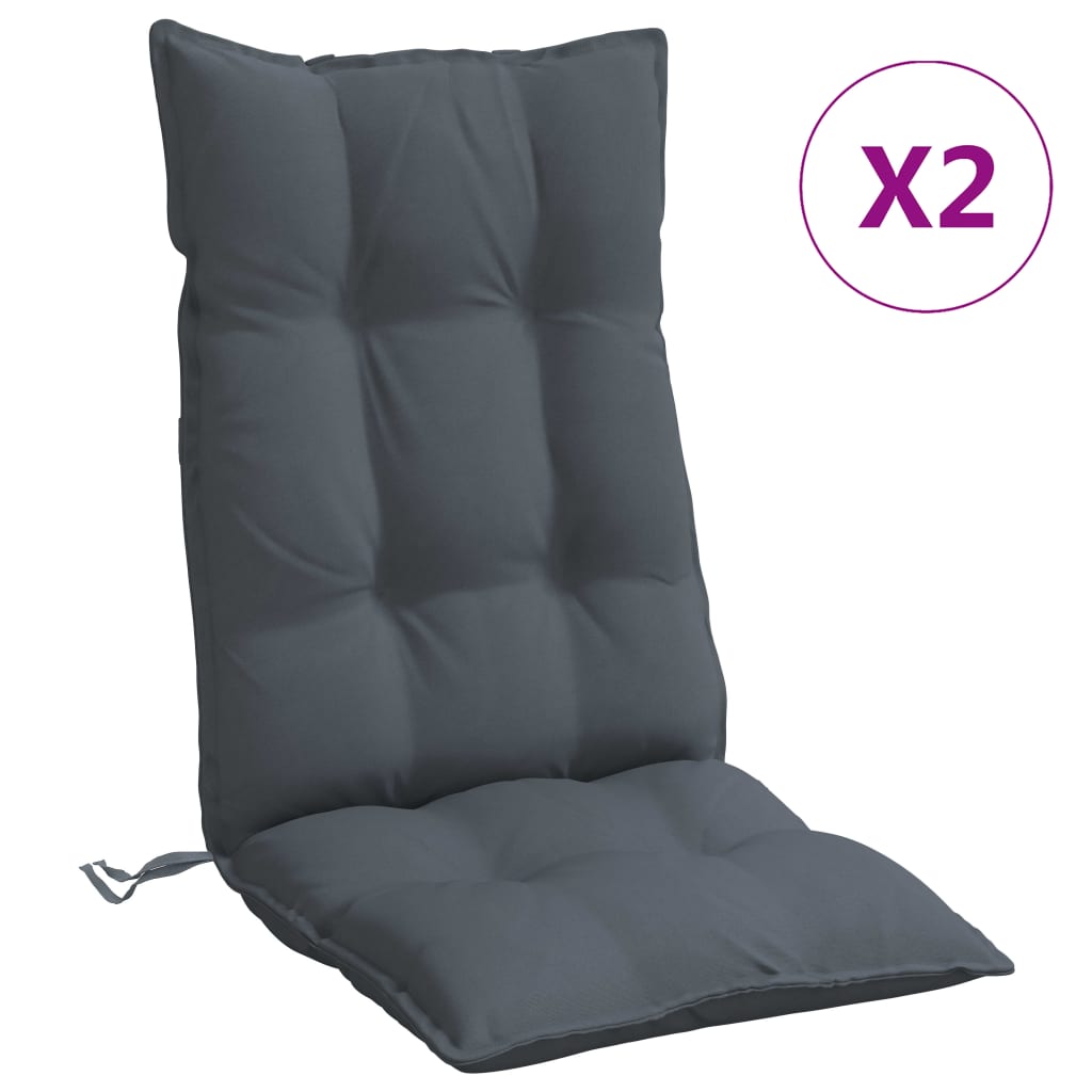 vidaXL Podušky na židli vysoké opěradlo 2 ks antracitové látka oxford