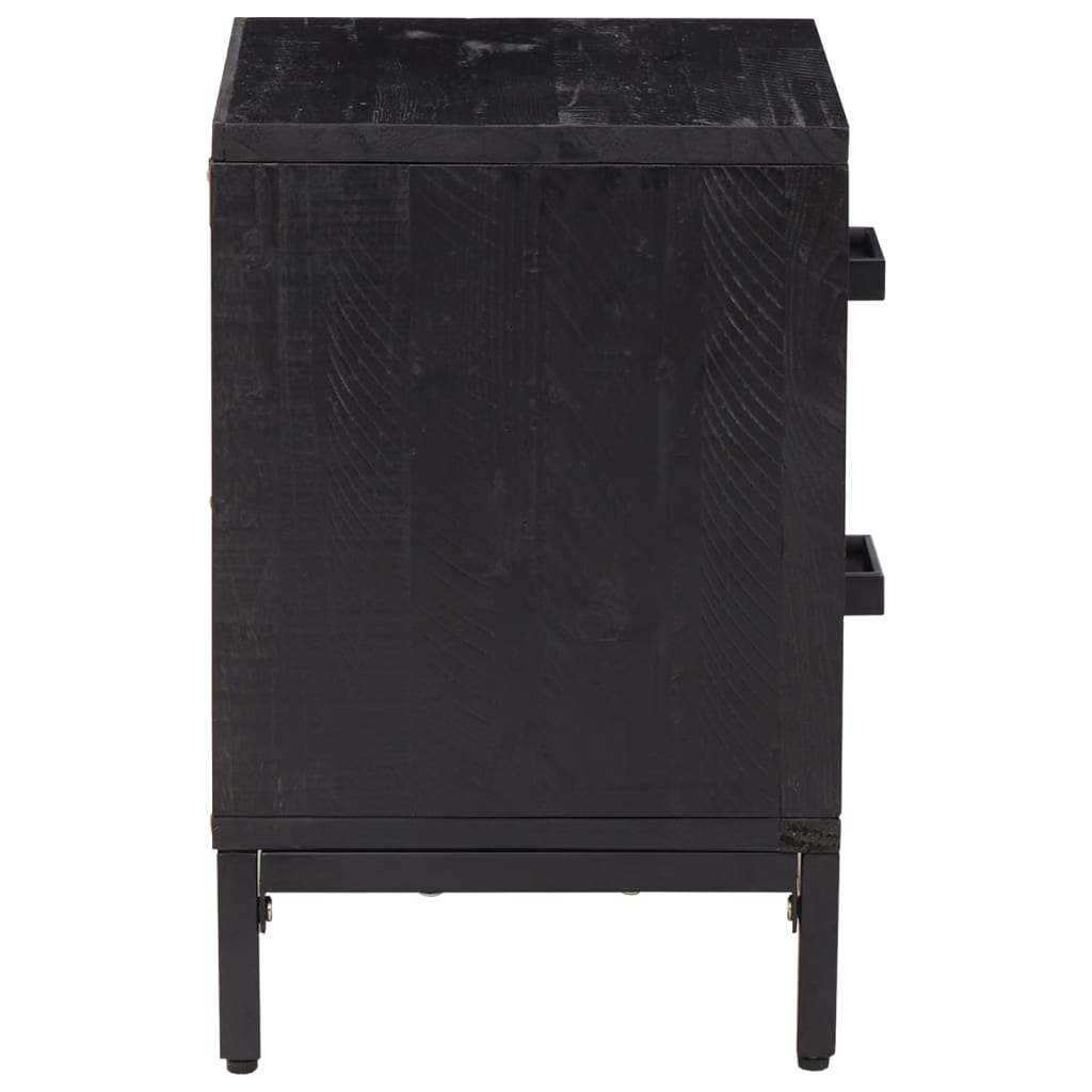 vidaXL Noční stolek černý 36 x 30 x 45 cm masivní borové dřevo