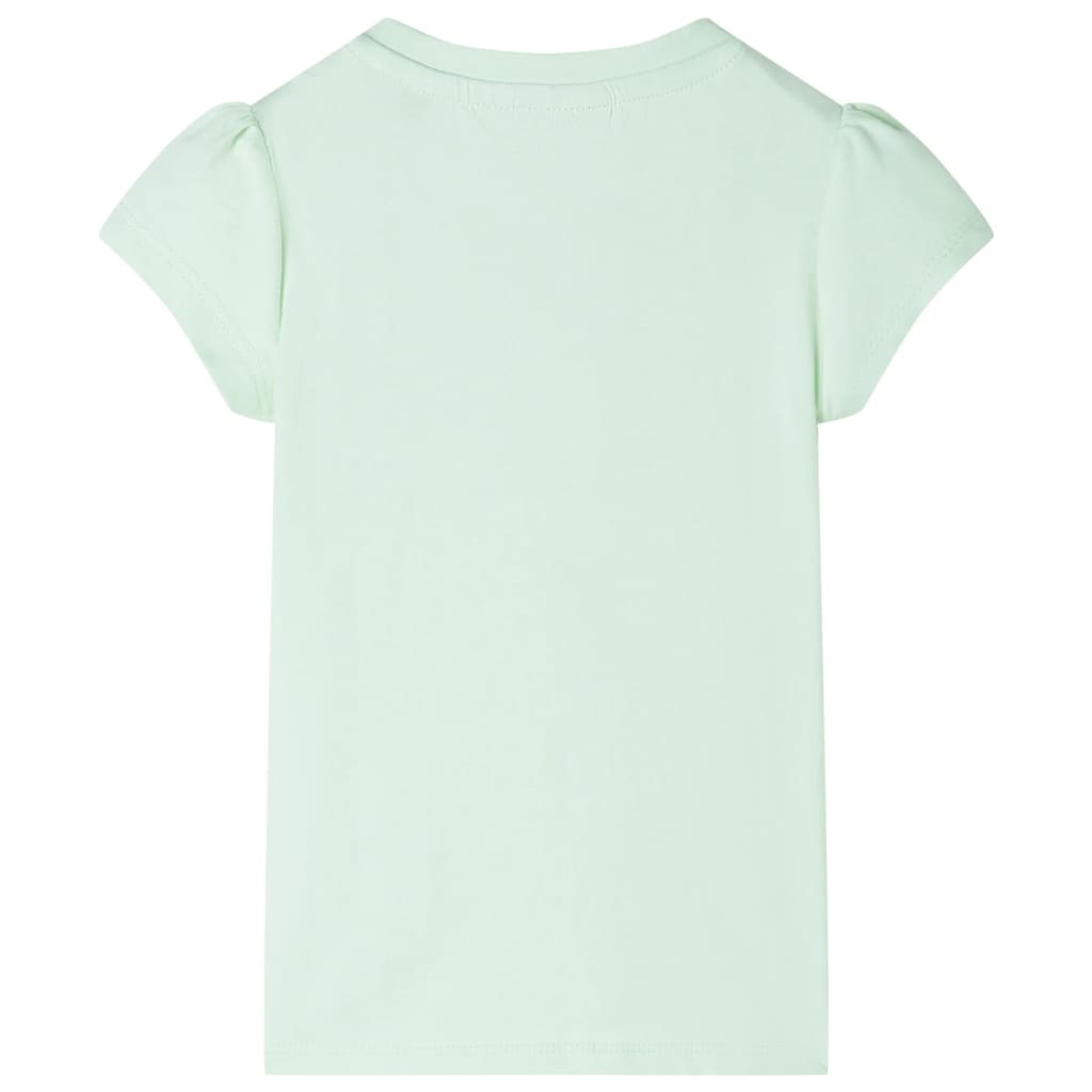 Dětské tričko s nabíranými rukávy bledě zelené 92