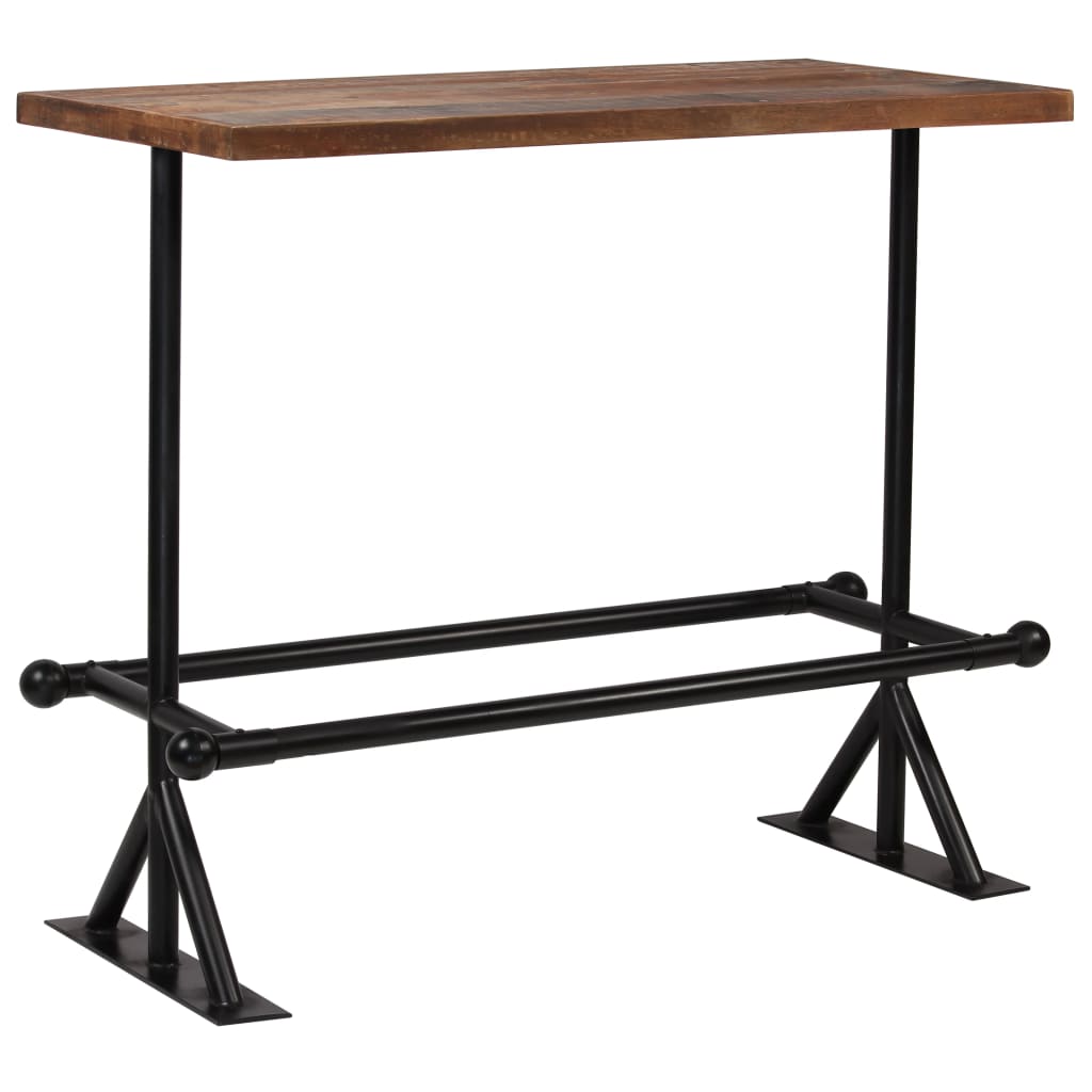 vidaXL Barový stůl z recyklovaného masivu 120x60x107 cm tmavě hnědý
