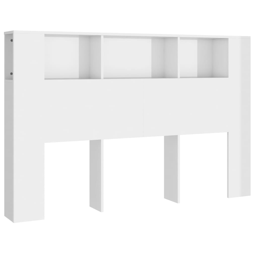 vidaXL Čelo postele s úložným prostorem lesklé bílé 160x18,5x104,5 cm