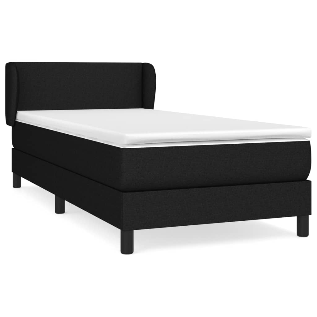 vidaXL Box spring postel s matrací černá 80 x 200 cm textil