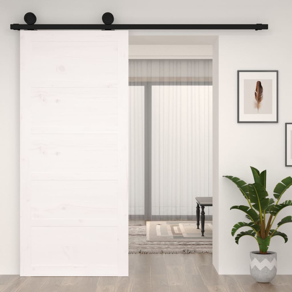 vidaXL Posuvné dveře bílé 90 x 1,8 x 204,5 cm masivní borové dřevo