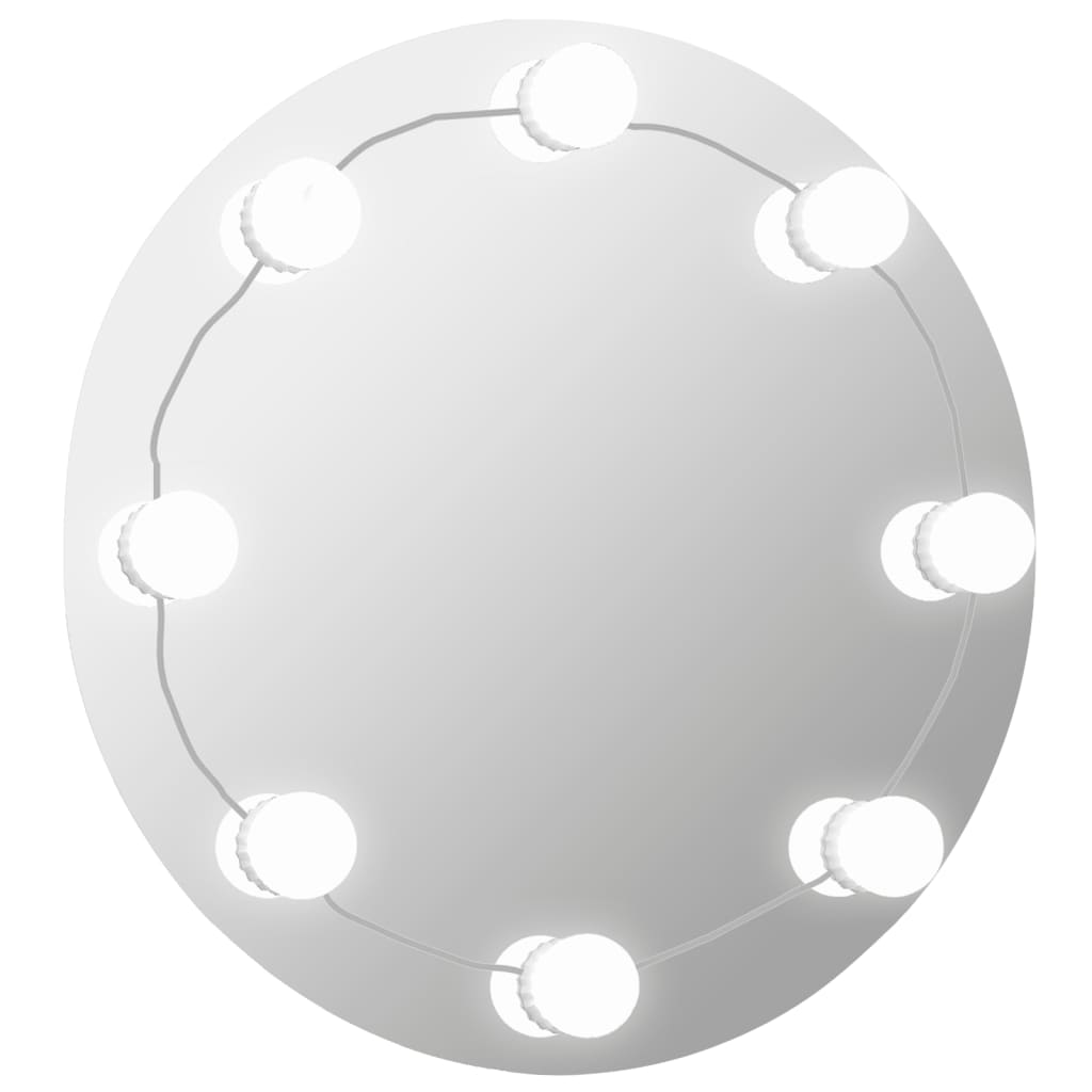 vidaXL Nástěnné zrcadlo s LED osvětlením kulaté sklo