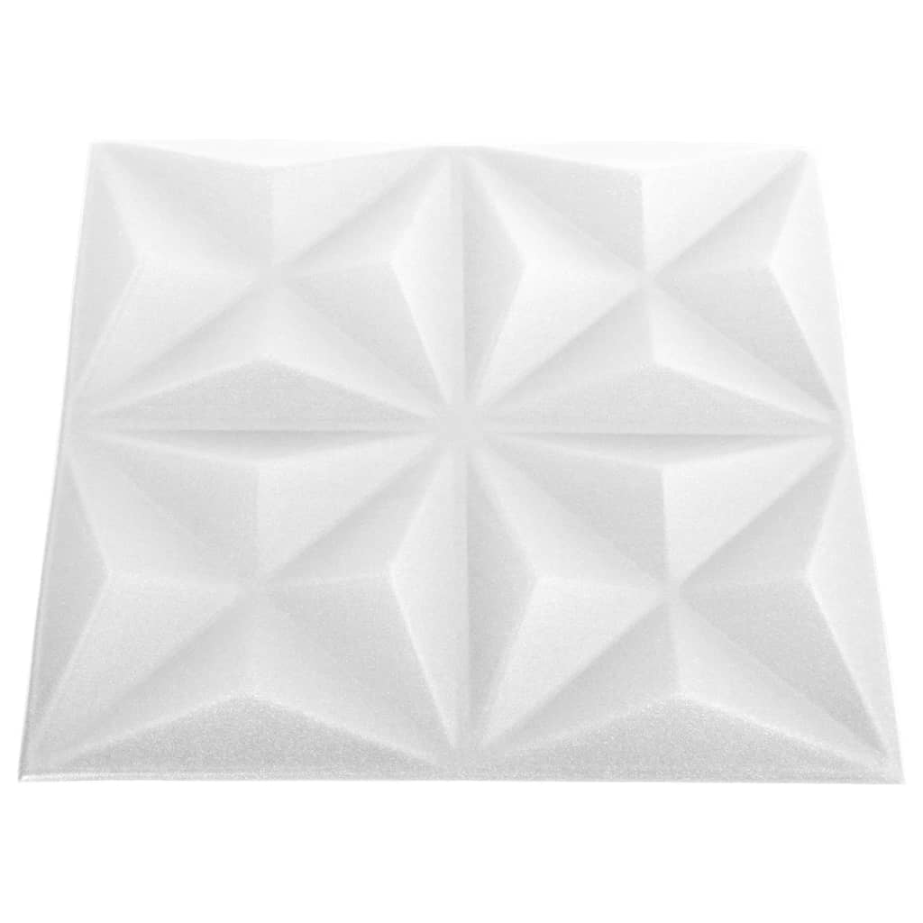 vidaXL 3D nástěnné panely 48 ks 50 x 50 cm origami bílé 12 m²