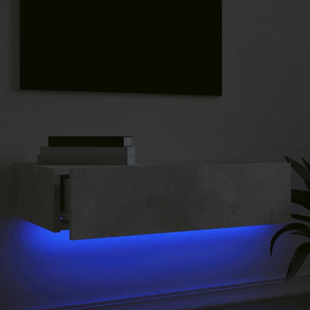 vidaXL TV skříňka s LED osvětlením betonově šedá 60 x 35 x 15,5 cm
