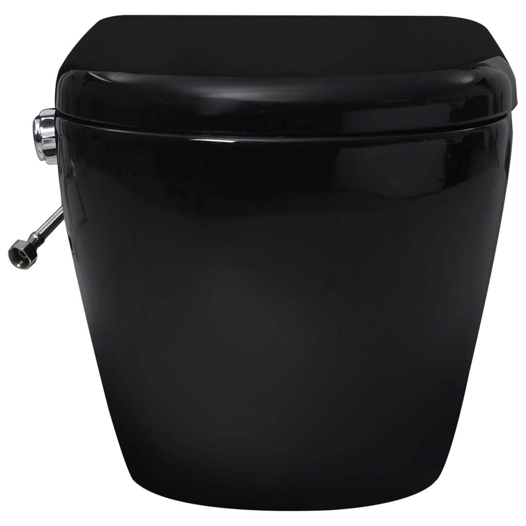 vidaXL Závěsné WC bezobrubové s podomítkovou nádržkou keramika černé