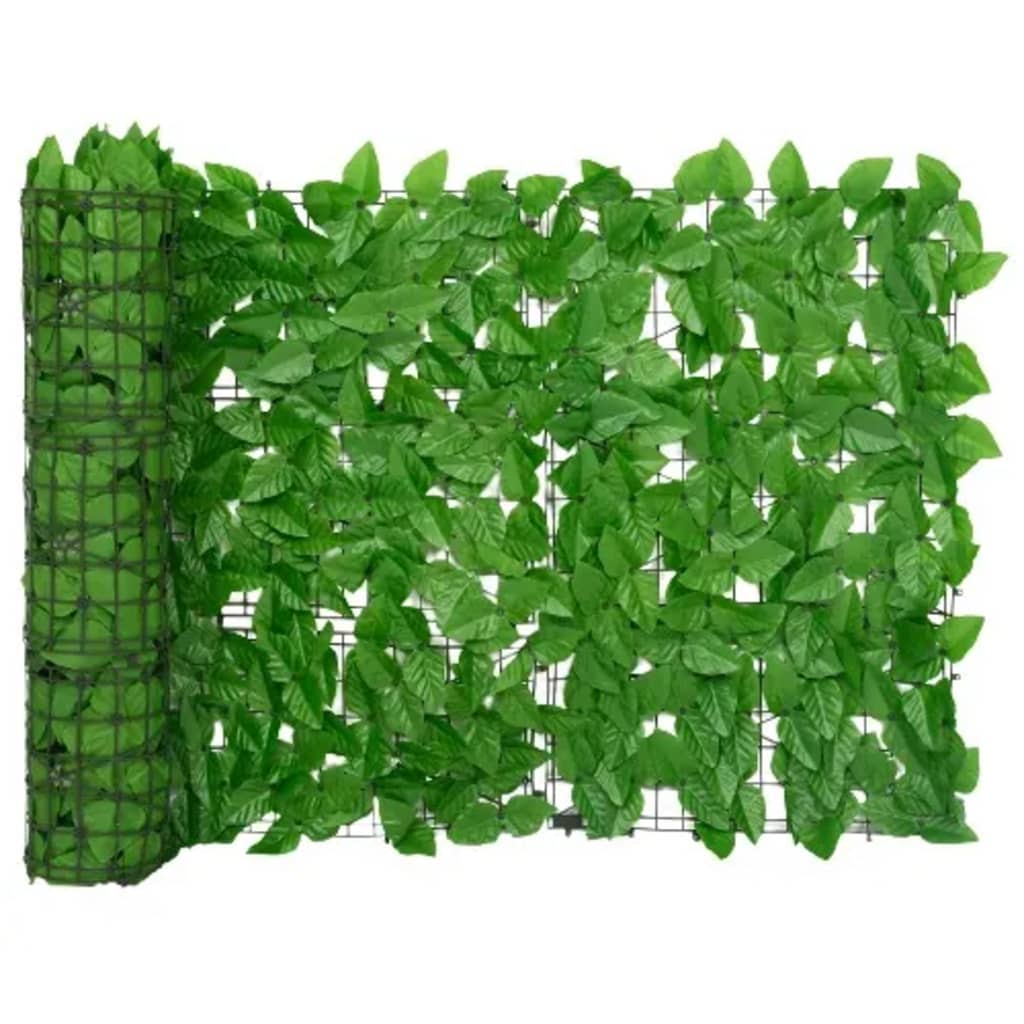 vidaXL Balkonová zástěna se zelenými listy 200 x 75 cm