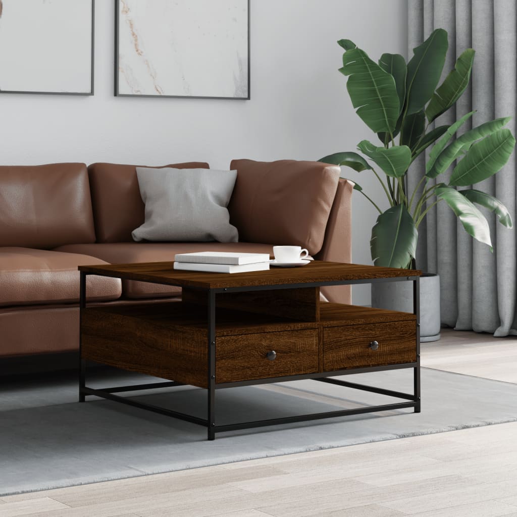 vidaXL Konferenční stolek hnědý dub 80 x 80 x 45 cm kompozitní dřevo