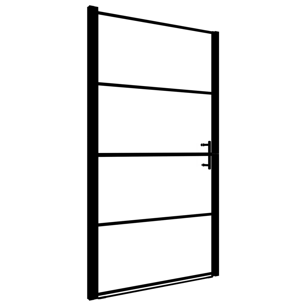 vidaXL Sprchové dveře matné tvrzené sklo 91 x 195 cm černé