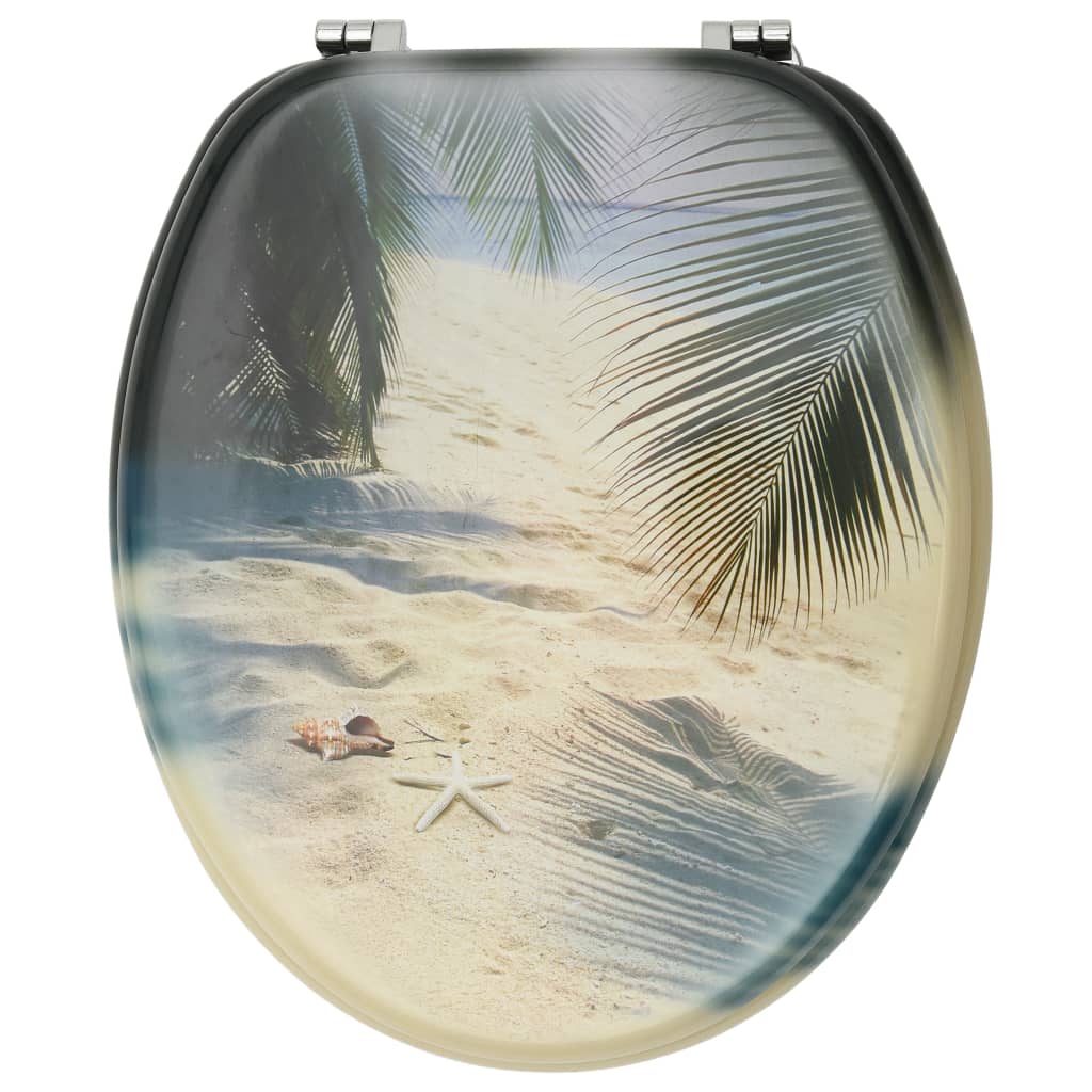 vidaXL WC sedátko s víkem MDF plážový motiv