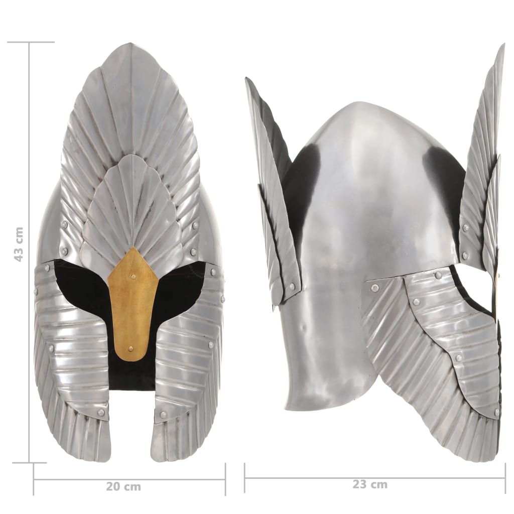 vidaXL Fantasy středověká rytířská přilba pro LARPy stříbrná ocel