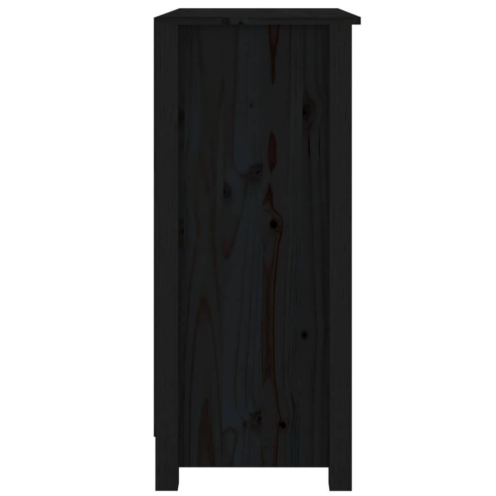 vidaXL Příborník černý 70 x 35 x 80 cm masivní borové dřevo