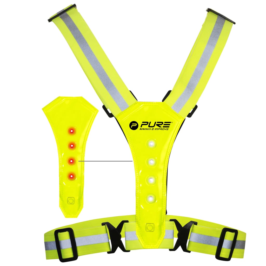 Pure2Improve Reflexní běžecká vesta s LED žlutá