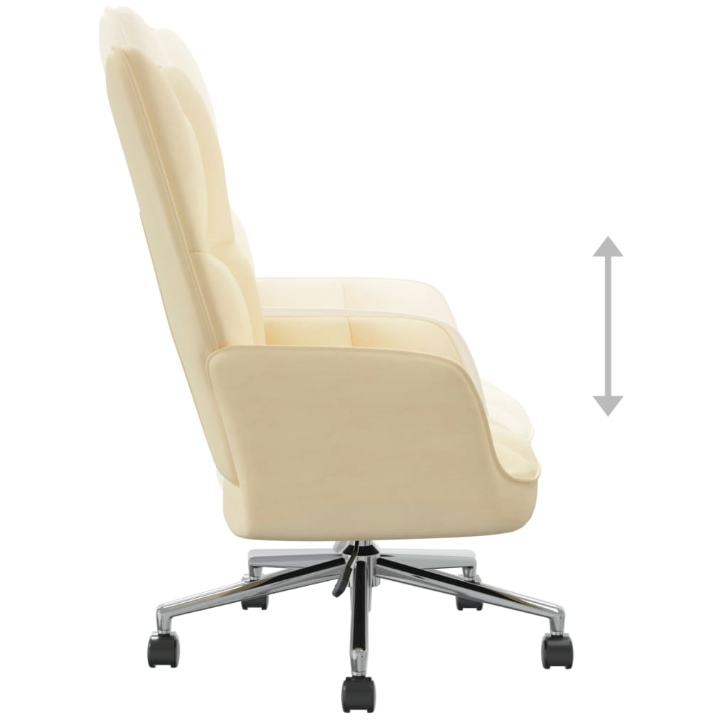 vidaXL Relaxační židle krémově bílá samet
