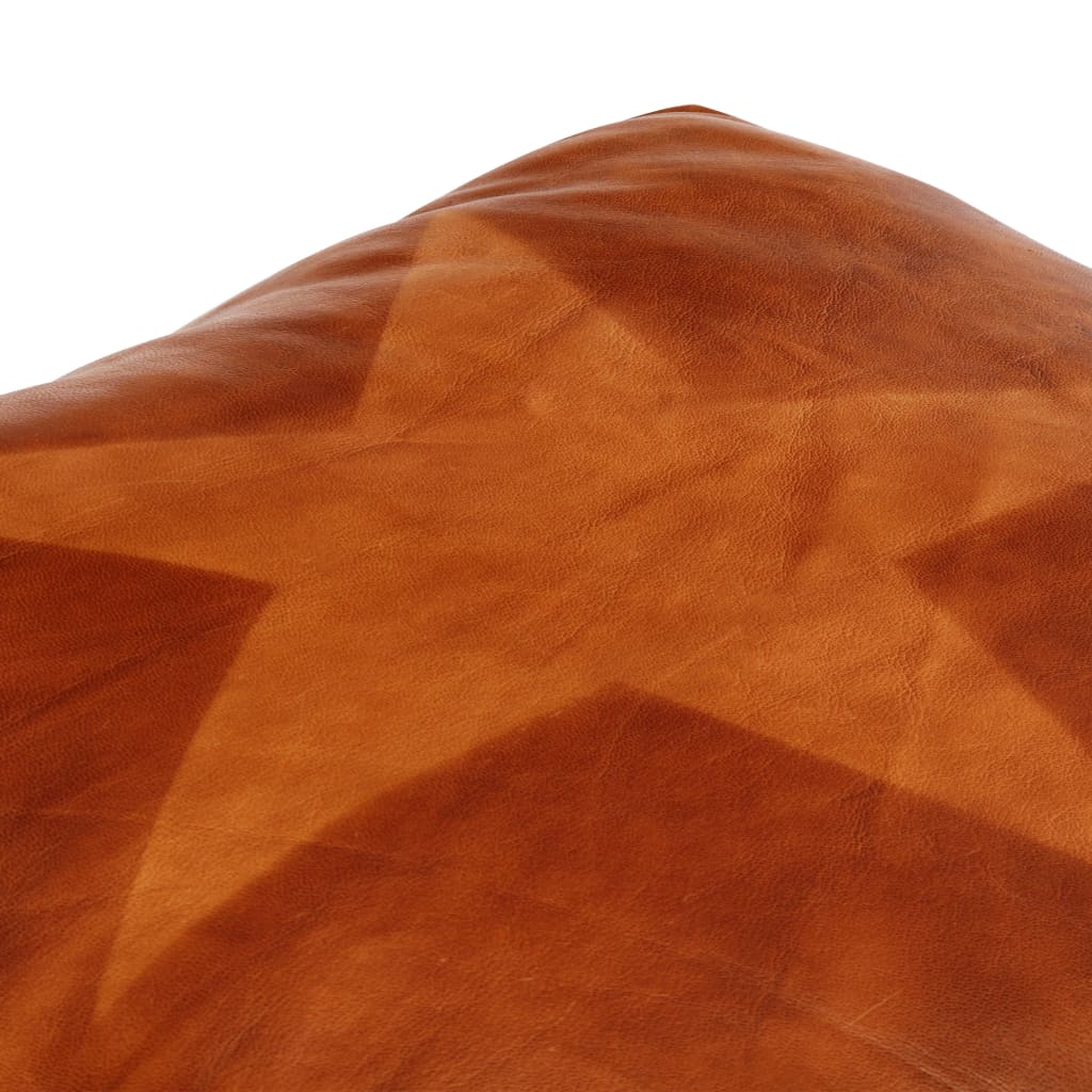 vidaXL Sedací puf pískový 60 x 60 x 30 cm bavlněné plátno a kůže