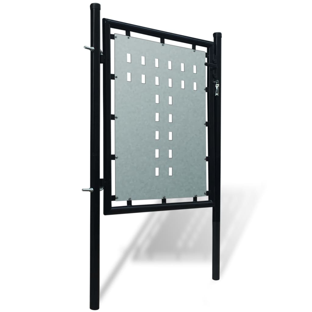 vidaXL Černá jednokřídlá plotová branka 100 x 125 cm