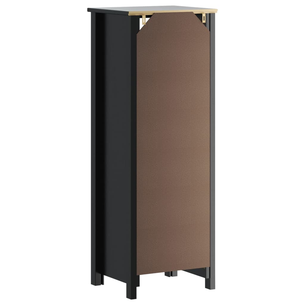 vidaXL Koupelnová skříňka BERG černá 40x34x110 cm masivní borové dřevo