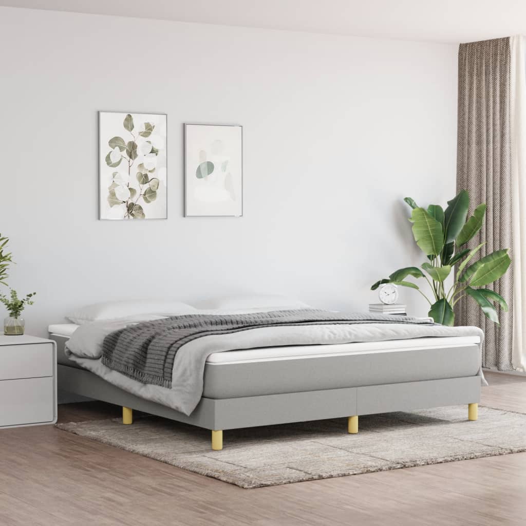 vidaXL Rám postele světle šedý 180x200 cm textil