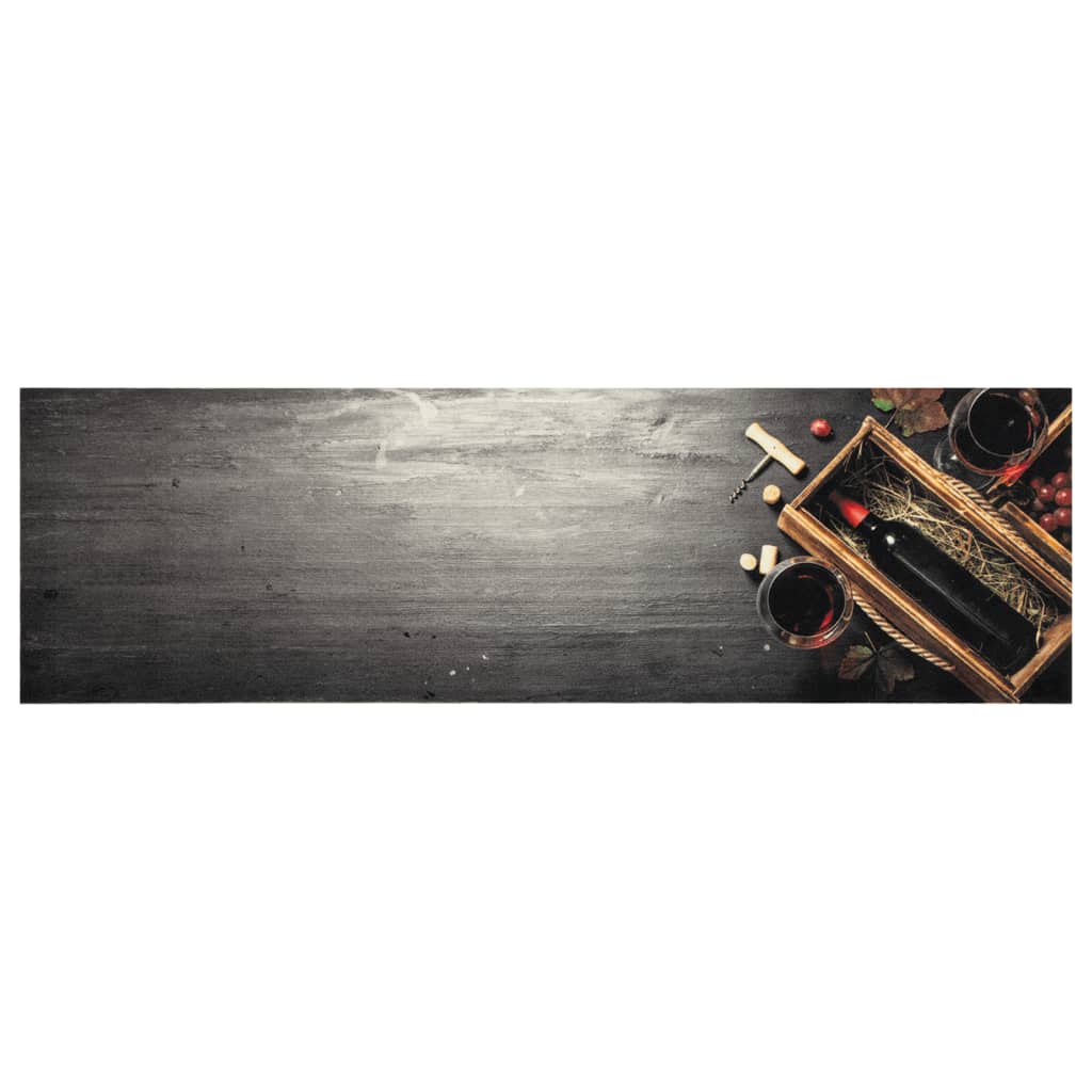 vidaXL Kuchyňský koberec omyvatelný Láhev vína 45 x 150 cm samet