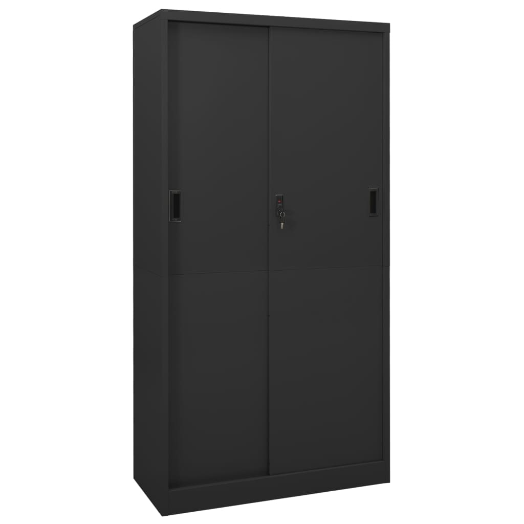vidaXL Kancelářská skříň s posuvnými dveřmi antracit 90x40x180 cm ocel