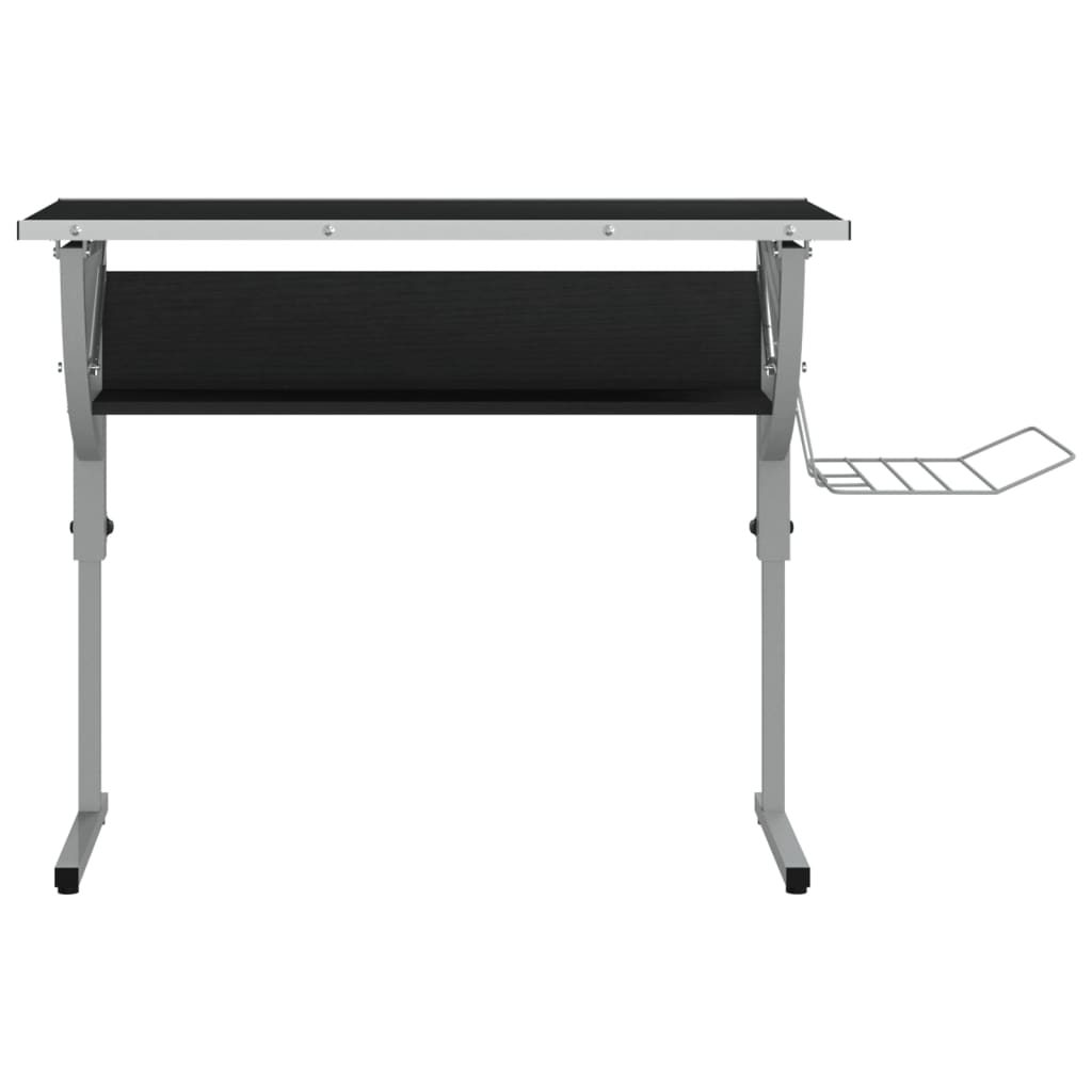 vidaXL Řemeslný stůl černý a šedý 110x53x(58–87) cm kompozit a ocel