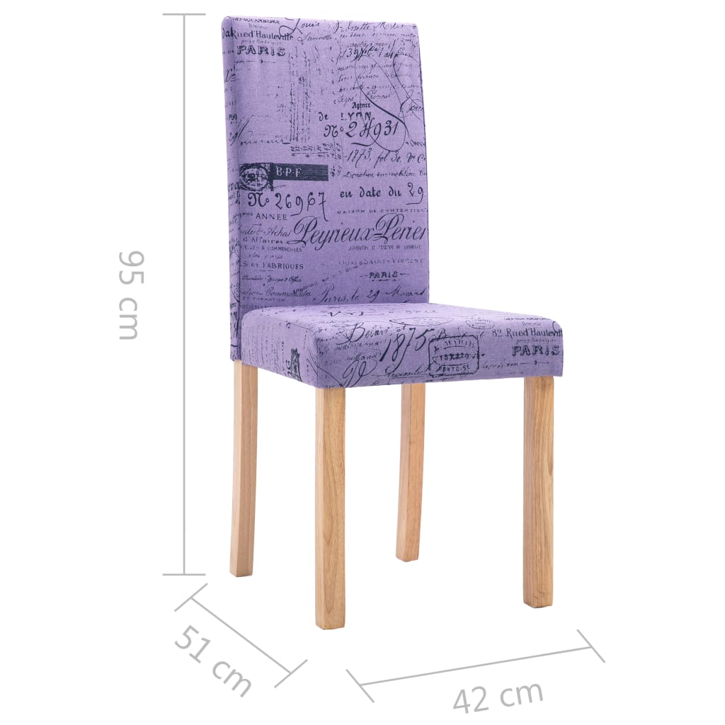 vidaXL Jídelní židle 2 ks fialové textil