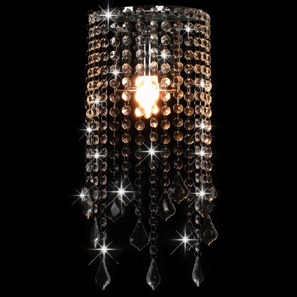 vidaXL Nástěnná lampa s křišťálovými korálky stříbrná obdélníková E14