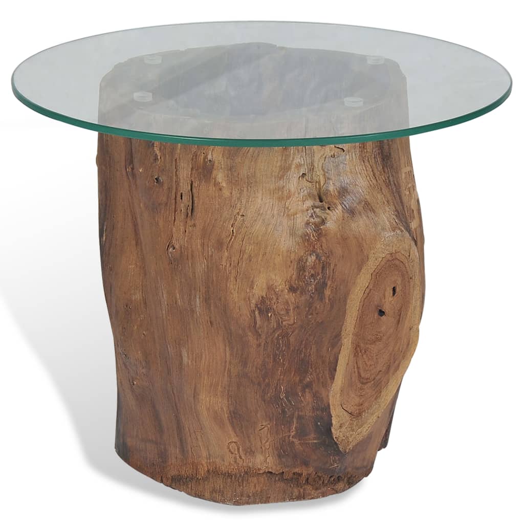 vidaXL Konferenční stolek teak a sklo 50 x 40 cm