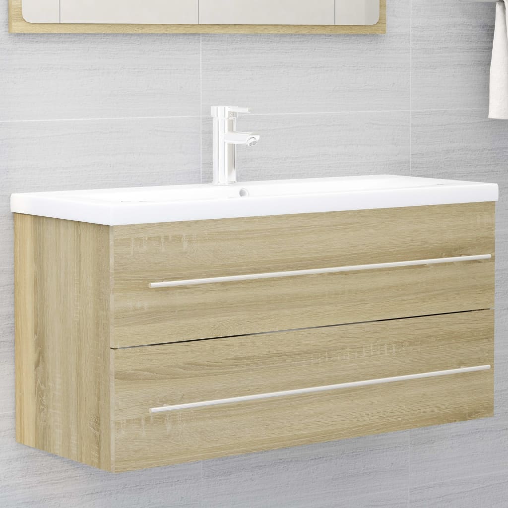 vidaXL 2dílný set koupelnového nábytku dub sonoma dřevotříska