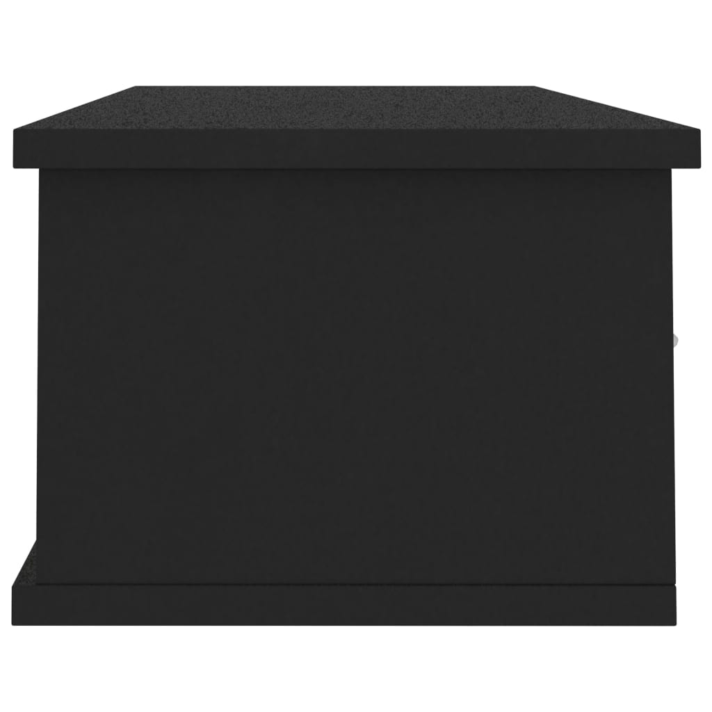 vidaXL Nástěnná police se zásuvkami černá 88x26x18,5 cm dřevotříska