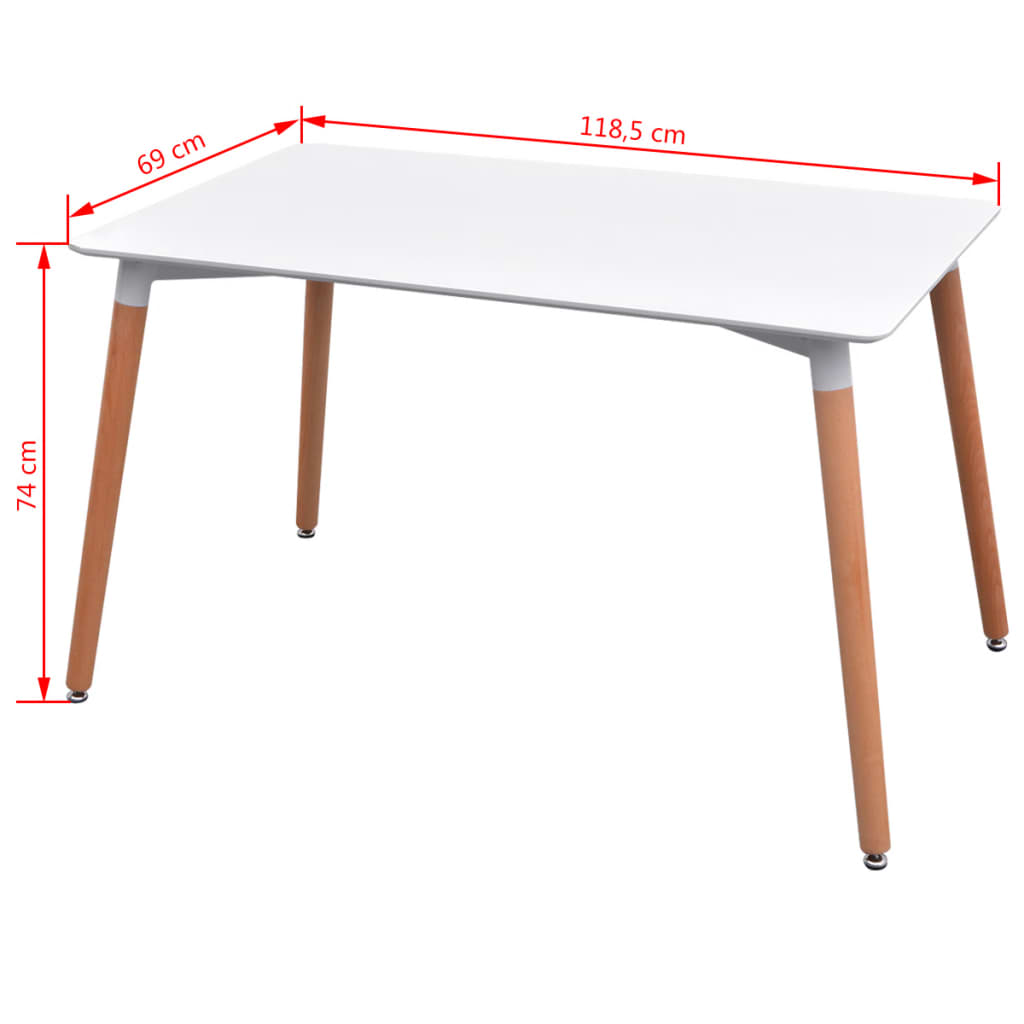 vidaXL Sedmidílný jídelní set stůl a židle, bílá a světle šedá
