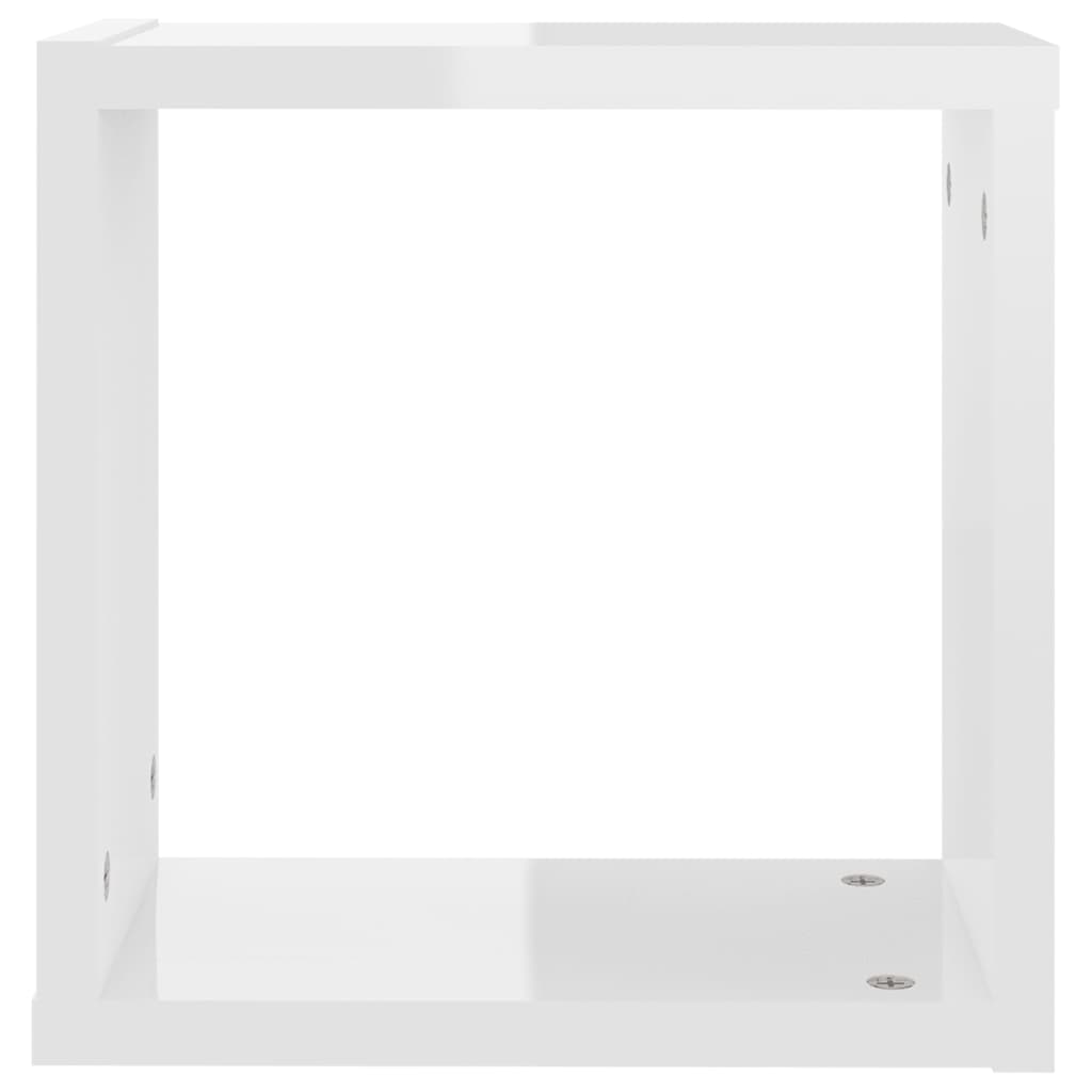 vidaXL Nástěnné police kostky 6 ks bílé s vysokým leskem 30x15x30 cm