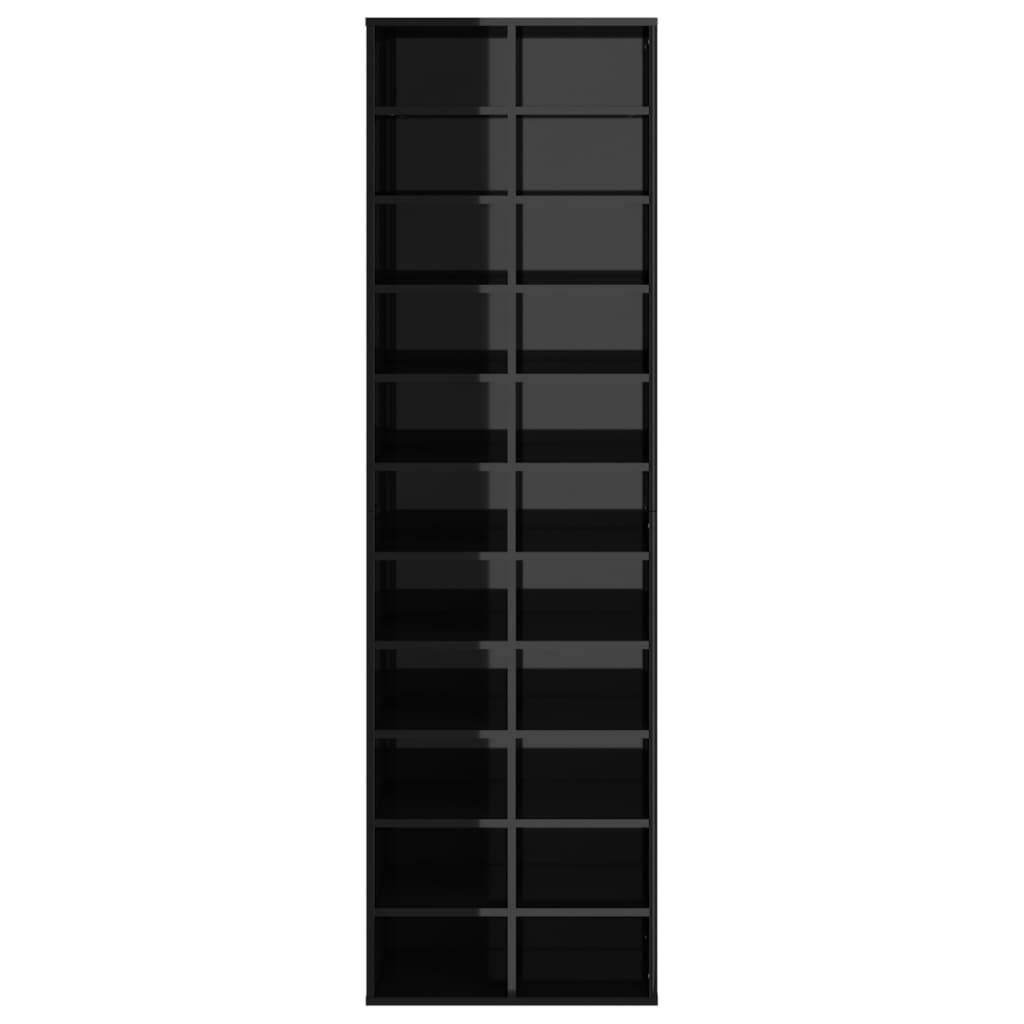 vidaXL Botník černý s vysokým leskem 54 x 34 x 183 cm dřevotříska