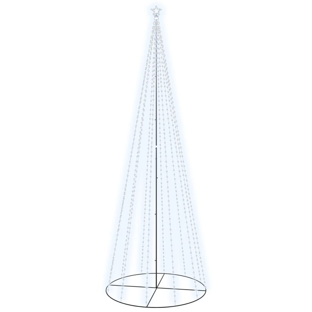 vidaXL Vánoční stromek kužel 732 studených bílých LED diod 160x500 cm