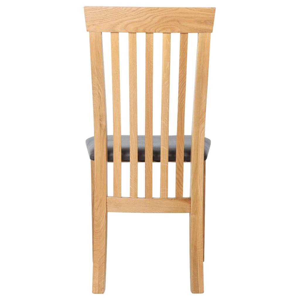 vidaXL Jídelní židle 2 ks masivní dubové dřevo a umělá kůže