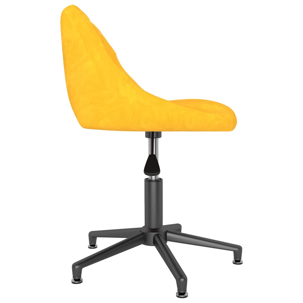 vidaXL Otočná kancelářská židle hořčicově žlutá samet