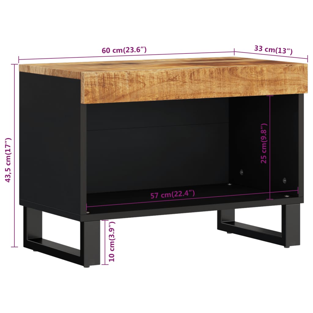 vidaXL TV skříňka 60 x 33 x 43,5 cm masivní mangovníkové dřevo