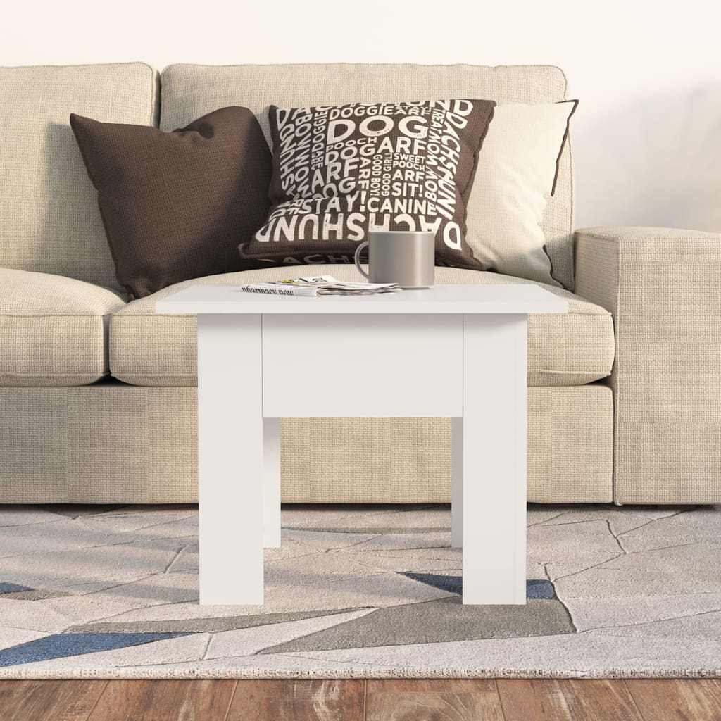 vidaXL Konferenční stolek bílý 55 x 55 x 42 cm dřevotříska