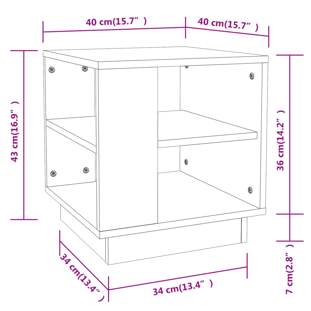 vidaXL Konferenční stolek dub sonoma 40 x 40 x 43 cm kompozitní dřevo