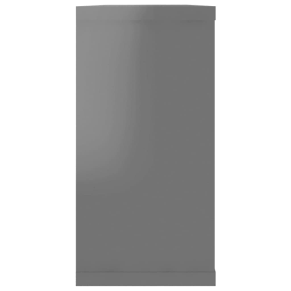 vidaXL Nástěnné krychlové police 6 ks šedé 100x15x30 cm dřevotříska