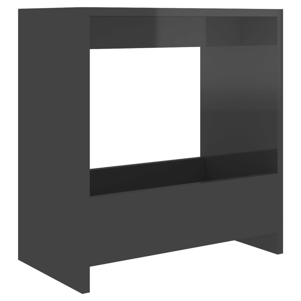 vidaXL Odkládací stolek šedý s vysokým leskem 50x26x50 cm dřevotříska