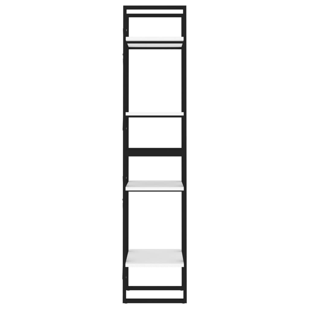 vidaXL Knihovna se 4 policemi bílá 40 x 30 x 140 cm dřevotříska