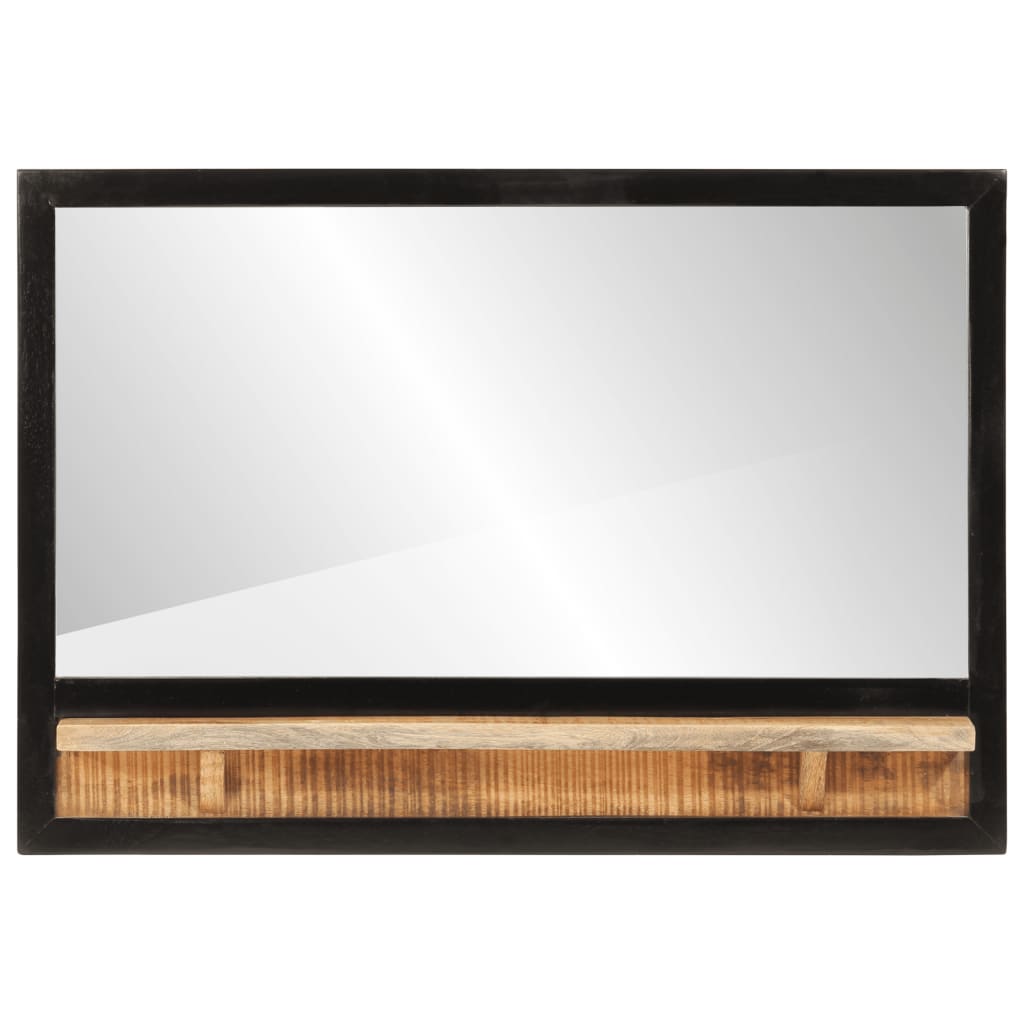 vidaXL Zrcadlo s policí 80x8x55 cm sklo a masivní mangovníkové dřevo