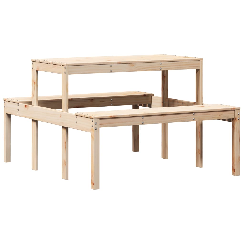vidaXL Piknikový stůl 110 x 134 x 75 cm masivní borové dřevo