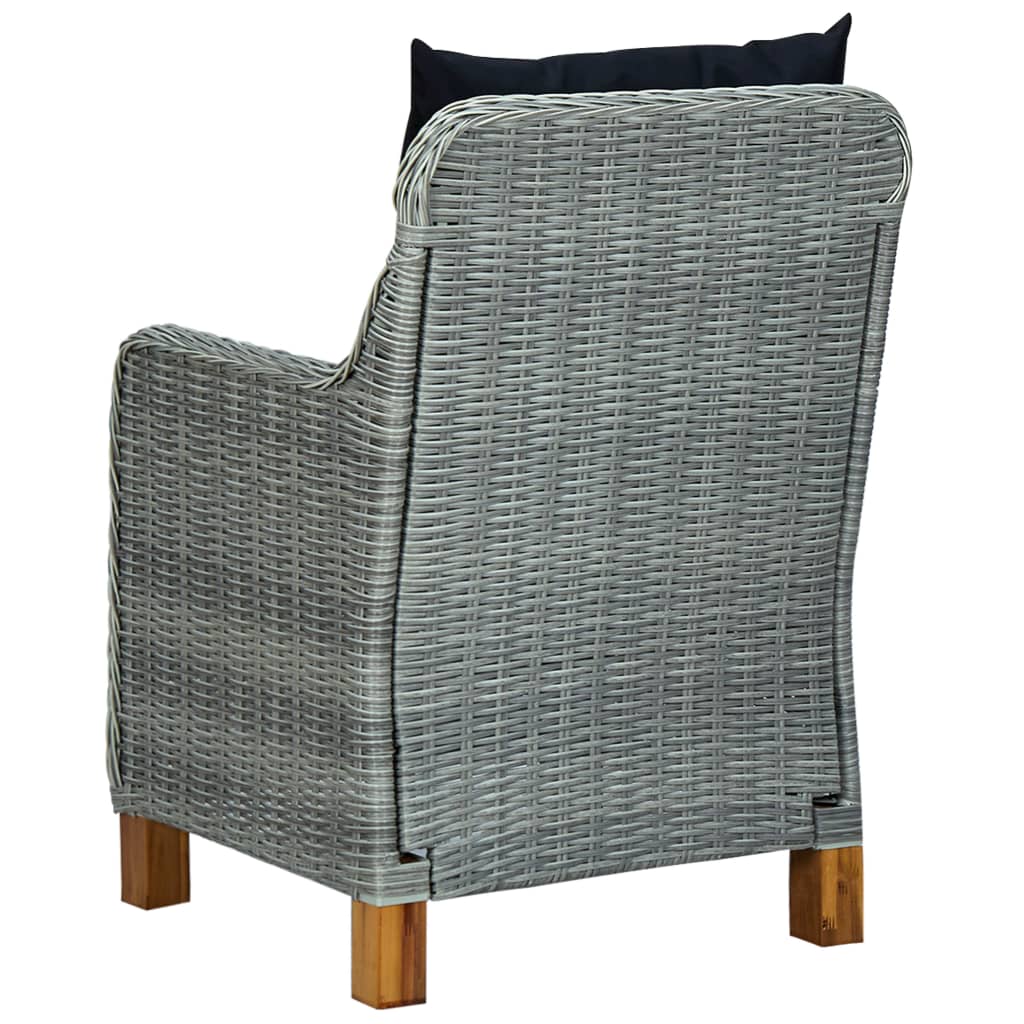 vidaXL Zahradní židle s poduškami 2 ks polyratan světle šedé