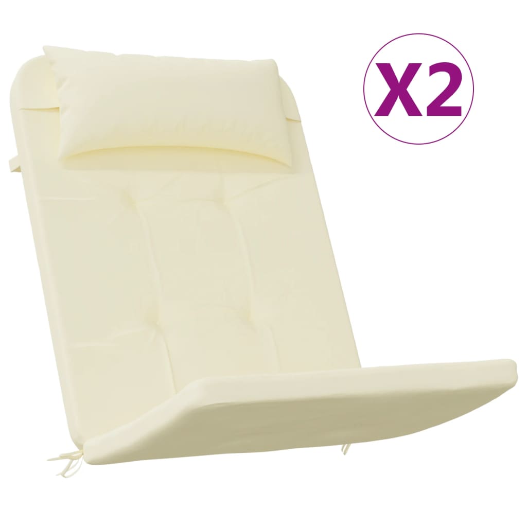 vidaXL Podušky na židli Adirondack 2 ks krémové oxfordská látka