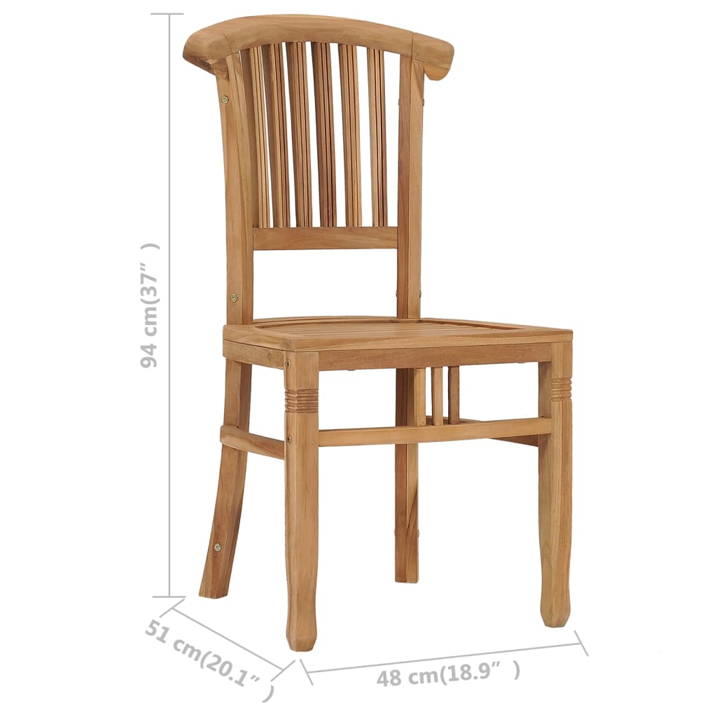 vidaXL Zahradní židle 2 ks masivní teakové dřevo